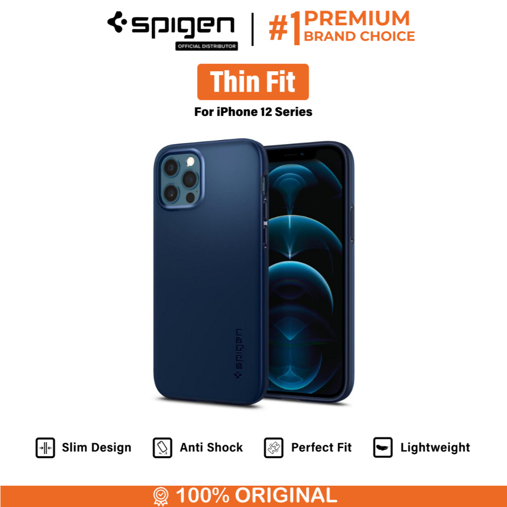 Spigen Case iPhone 12 Pro Max Pro 12 Mini Thin Fit Pro Slim Casing - Main Image
