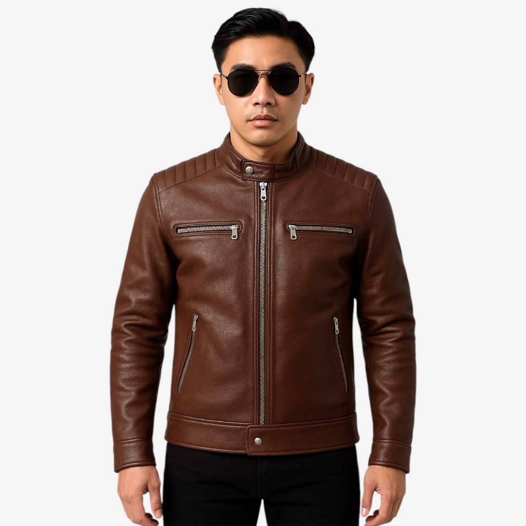 Jual Jaket Kulit Pria Premium Tahan Air - Jaket Motor Kulit Pria ...