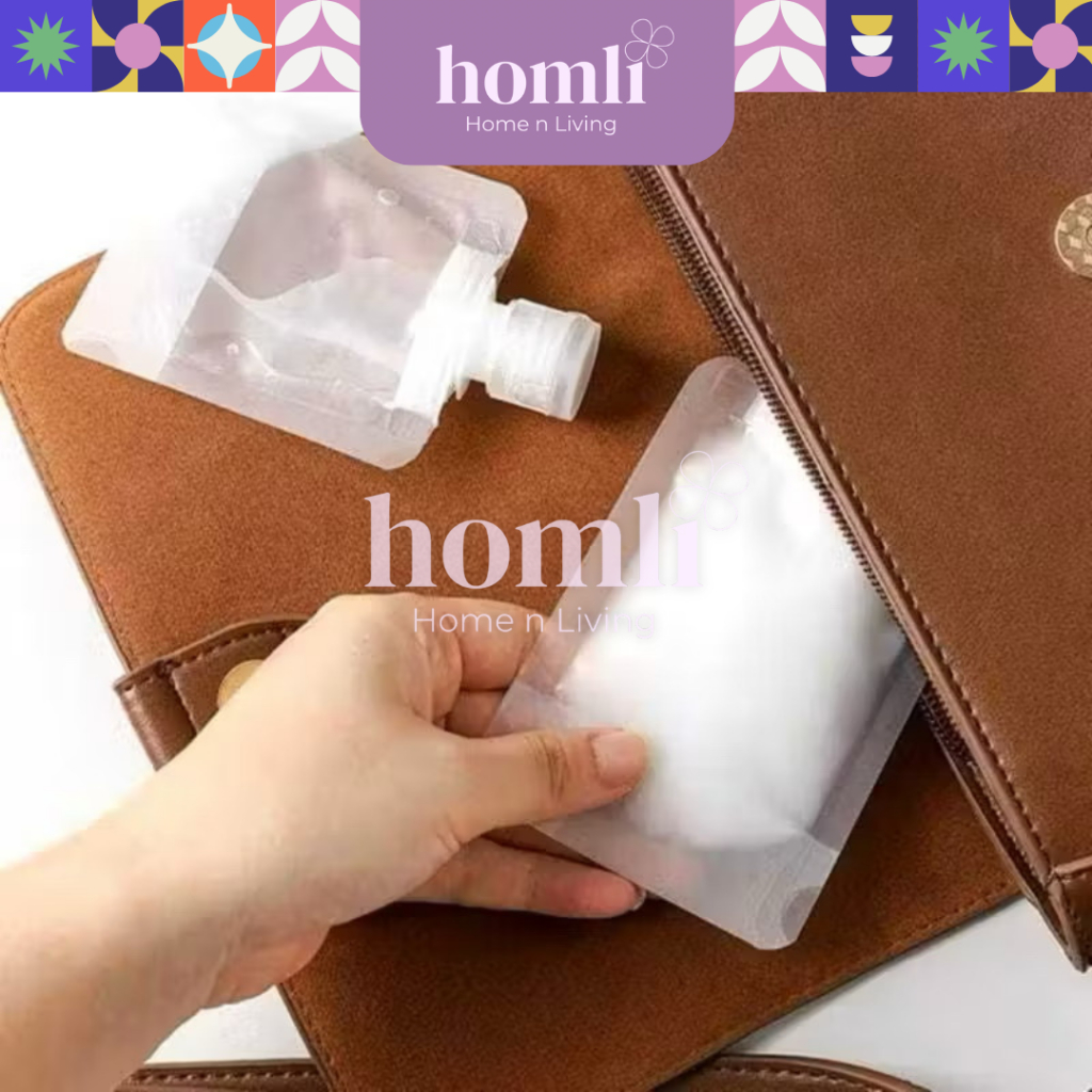 Jual ( HOMLI ) AB125 Travel Pouch Serbaguna Reusable Pouch Bag Refill ...