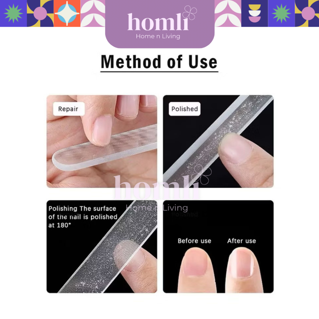 Jual ( HOMLI ) KIKIR KUKU Free Box Pengikir Kuku Nano Glass Kikir Kuku ...