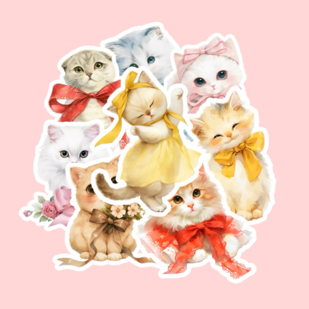 Jual Sticker Vinyl Kucing Coquette Cat Aestethic Untuk Laptop HP ...