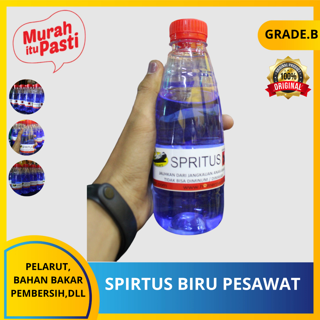 Jual spritus botol cair warna biru / spirtus warna biru 250ml. [B][# ...