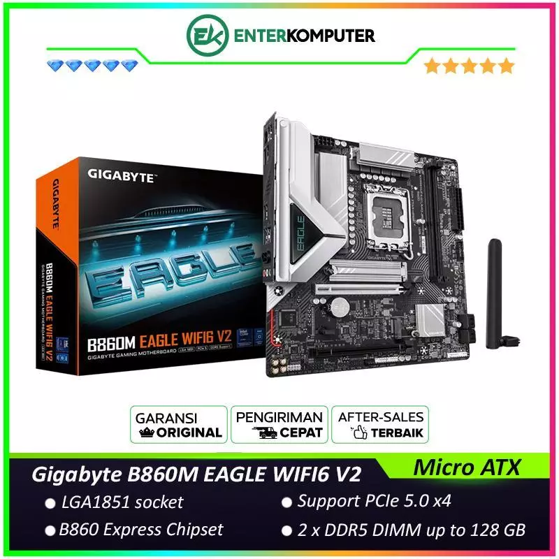 Gigabyte B860M EAGLE WIFI6 V2 (LGA1851, B860, DDR5, USB3.2 Type-C