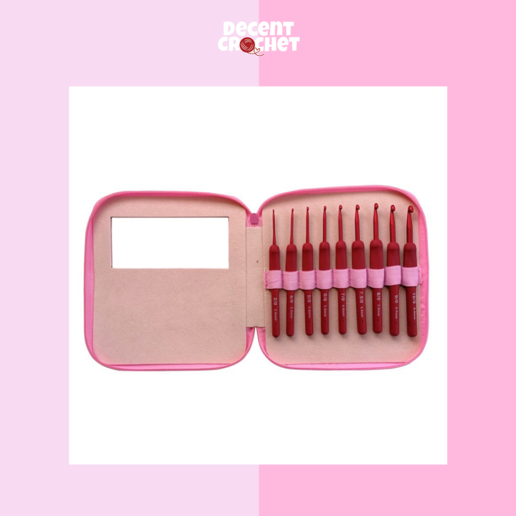 Jual Decent Crochet - Set Alat Rajut Jarum Rajut Hakpen / Crochet Red ...