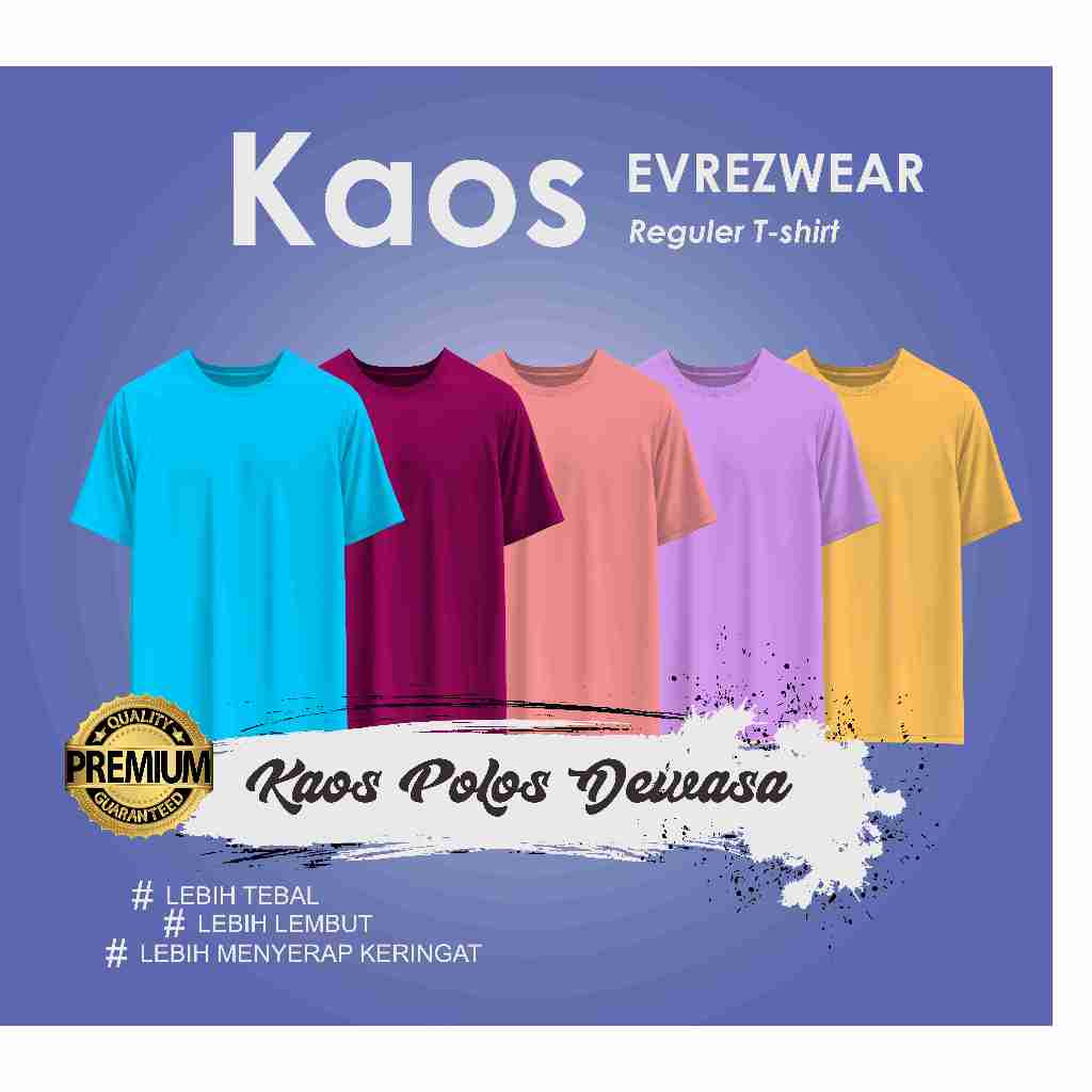 Jual EVREZ Kaos Polos Dewasa COTTON KNITTO warna khusus Asli COTTON ...
