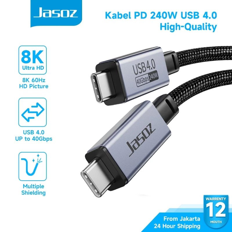 Jasoz Kabel USB4 Type-C 240W Review: Satu Kabel untuk Segala Kebutuhan, dari Transfer 40Gbps hingga Charging Super Cepat