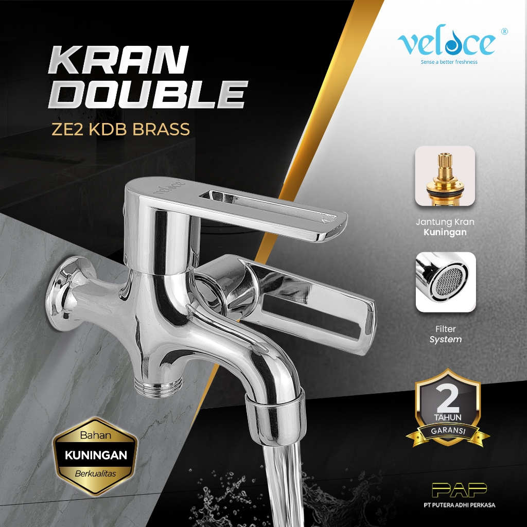 Jual Veloce Kran Shower Kamar Mandi KUNINGAN Keran Air Cabang 1/2 inch ...