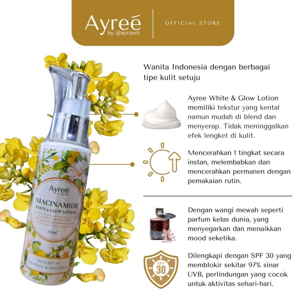 Jual Ayree Niacinamide White & Glow Lotion 100ml | Shopee Indonesia
