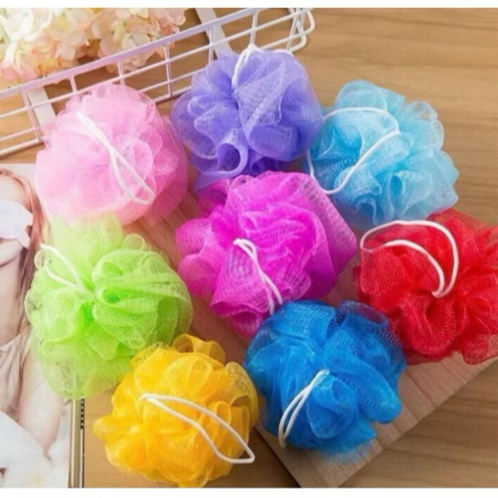 Jual (1 pc) Spon Mandi BESAR - Shower Puff Sponge Ukuran 35gr Random ...
