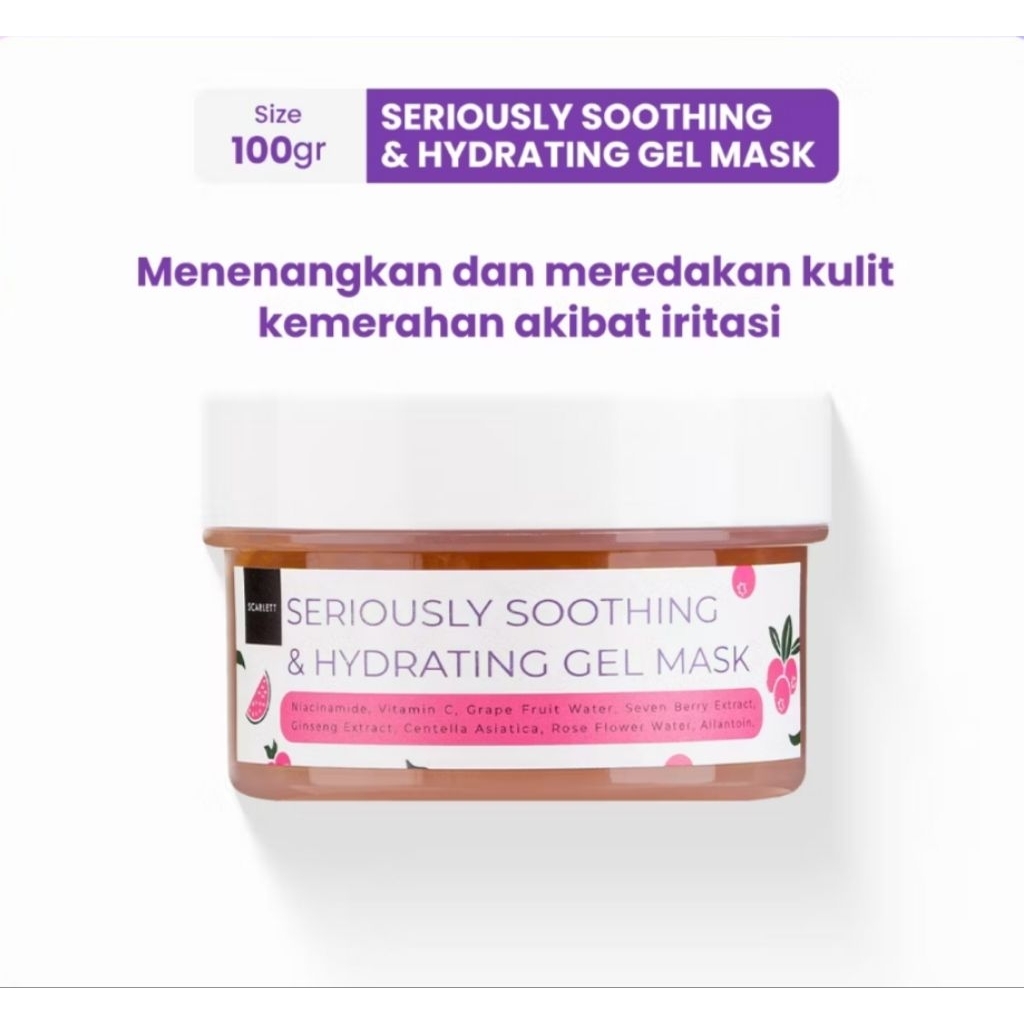 Jual SCARLETT WHITENING SERIOUSLY SOOTHING & HYDRATING GELL MASK ...