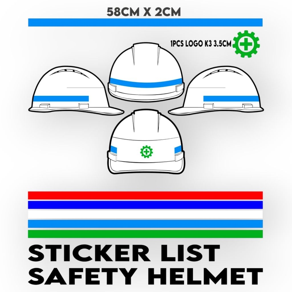 Jual Cutting Sticker Safety Helm k3 - Stiker List helm L58cm x 2cm ...