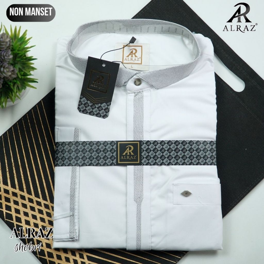 Jual ALRAZ SHOBRI PUTIH KEMEJA KOKO LENGAN baju muslim premium PANJANG ...