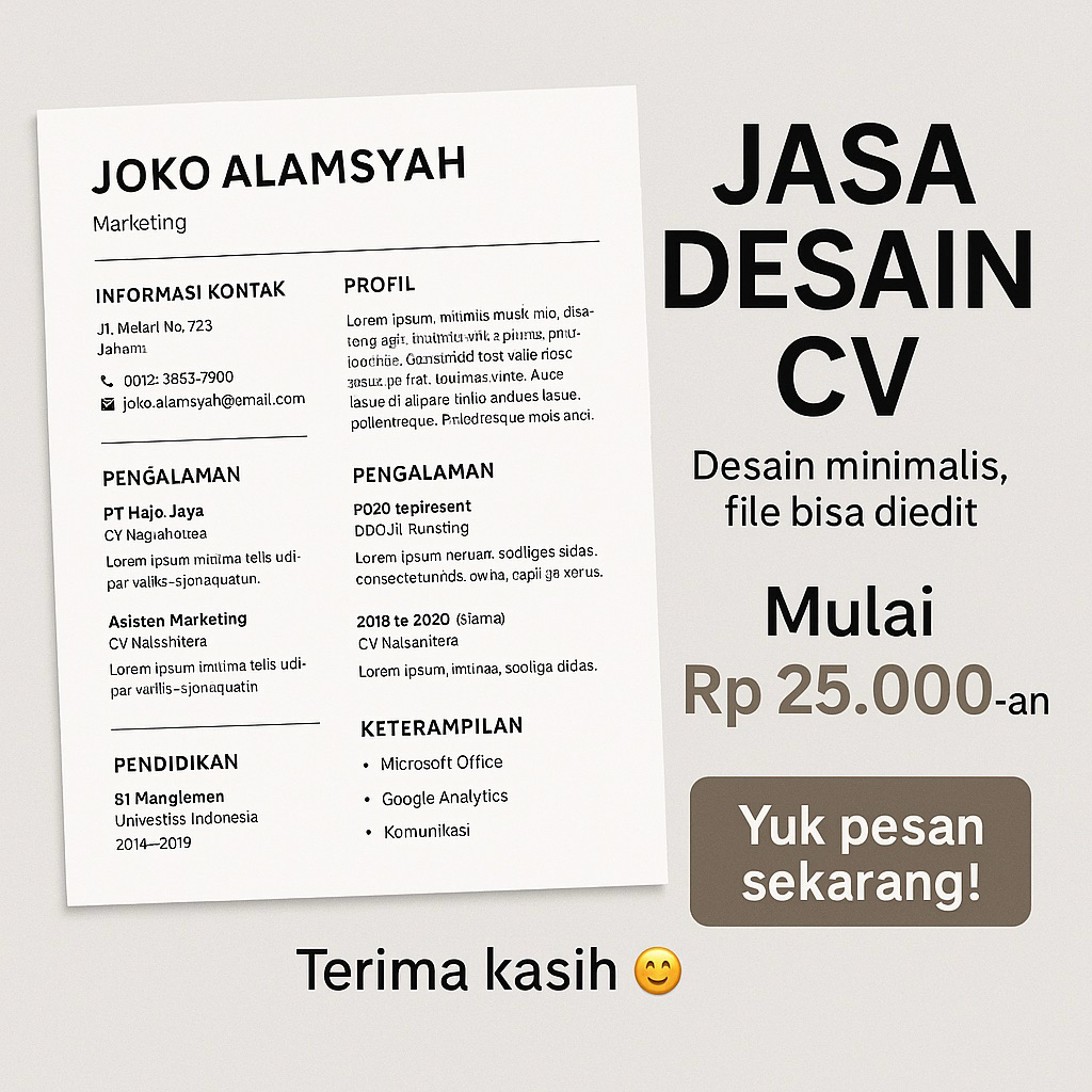 Jual JASA DESAIN CV 3 BAHASA (ID, EN, DE) | Shopee Indonesia