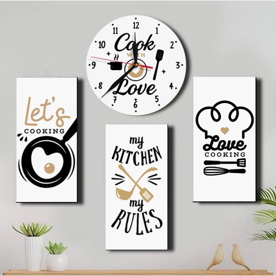 Jual Wallclock Ruang Makan Minimalis SET Dekorasi Hiasan Dinding Dapur