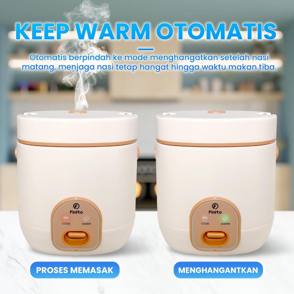 Jual Finito Magic Com Mini 0.8L Rice Cooker Portable Anti Lengket Daya ...