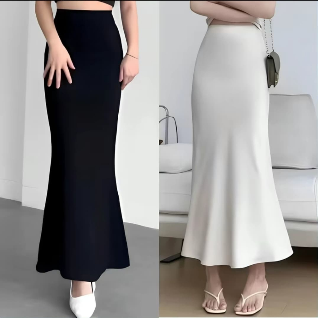 Jual Mermaid Skirt Scuba Premium - Rok Lunar Skirt Bahan Scuba - Midi ...