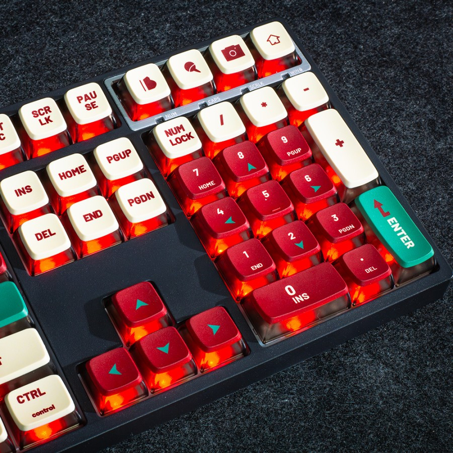 Jual Keycaps MDA Profile PBT Double Shot Transparant Side Maroon Cream ...