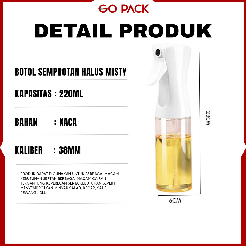 Jual Botol Kaca Spray Embun Otomatis 220 ml Botol Kispray Semprotan ...