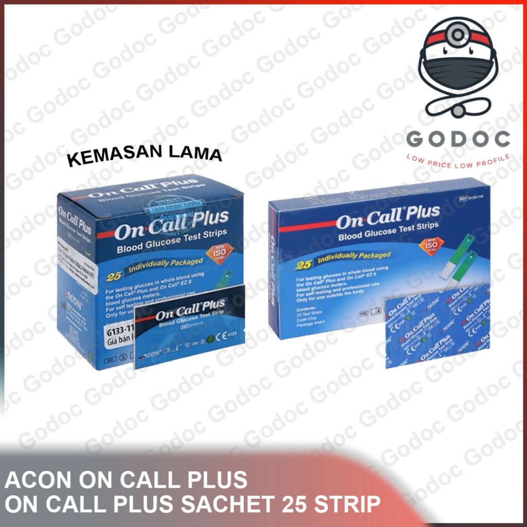 Jual On Call Plus Sachet isi 25 Test Caplet Glucose / acon on call plus ...