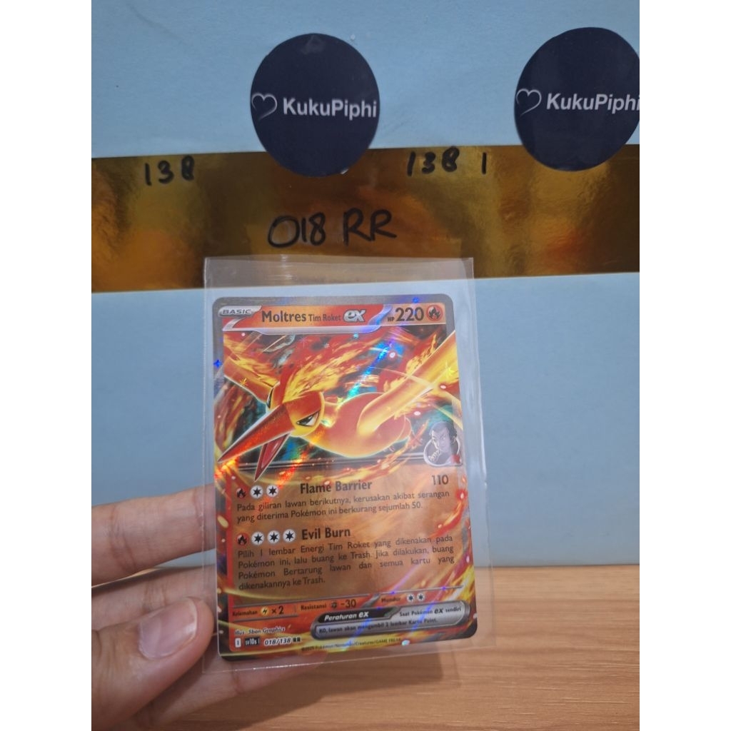 Jual Kartu Pokemon Moltres Tim Roket EX RR 018/138 EX RR | Shopee Indonesia