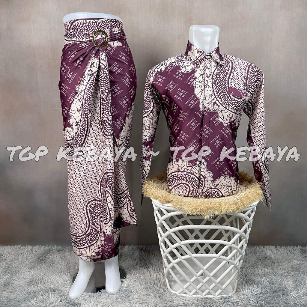 Jual Set Batik Couple Seragam Pesta Baju Batik Kemeja Lengan Panjang ...