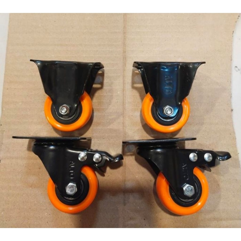 Jual Roda PU Nylon Medium Duty 2 Inch Set ( 2 Mati+2Hidup Rem) | Shopee ...