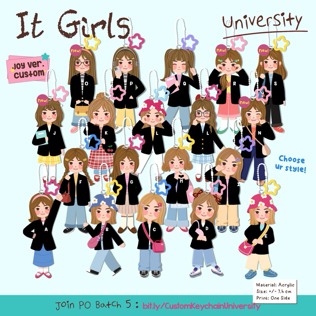 Jual Custom Keychain It Girl University / Gantungan Keychain ...
