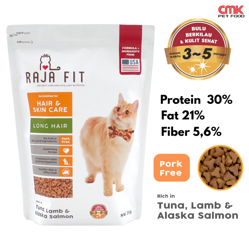 Jual CMK Raja Fit Cat Food Hair & Skin Care - Long Hair 2kg | Shopee ...