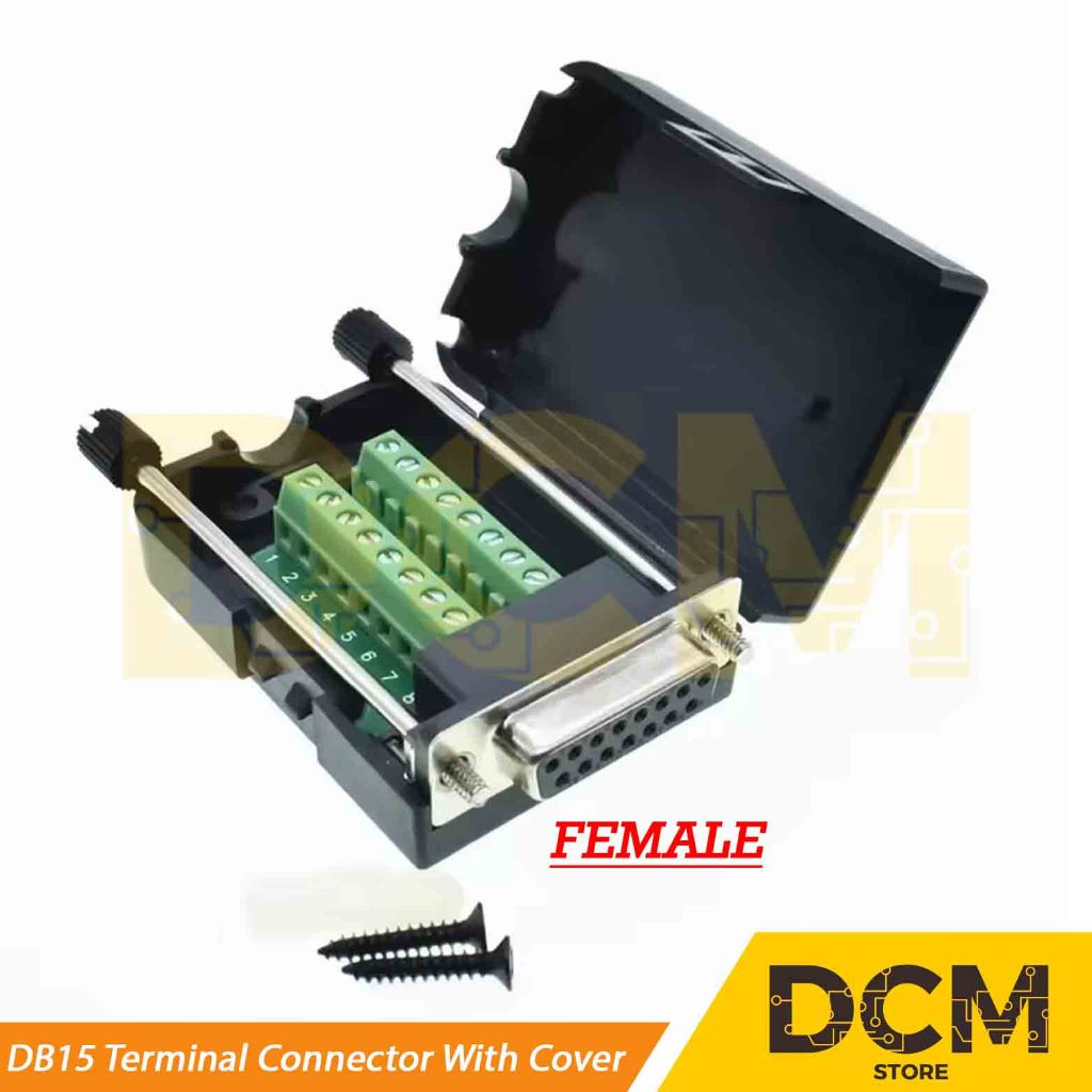 Jual DB15 Terminal Connector With Cover Male / Female / Terminal 15 Pin ...