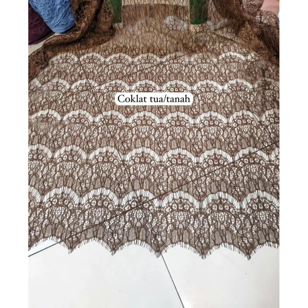 Jual kain brokat renda polos/bahan brukat renda/brokat renda meteran ...