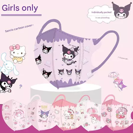 [KHUSUS WANITA] Masker Melodi Kuromi 3D Anak Motif Kartun isi 10