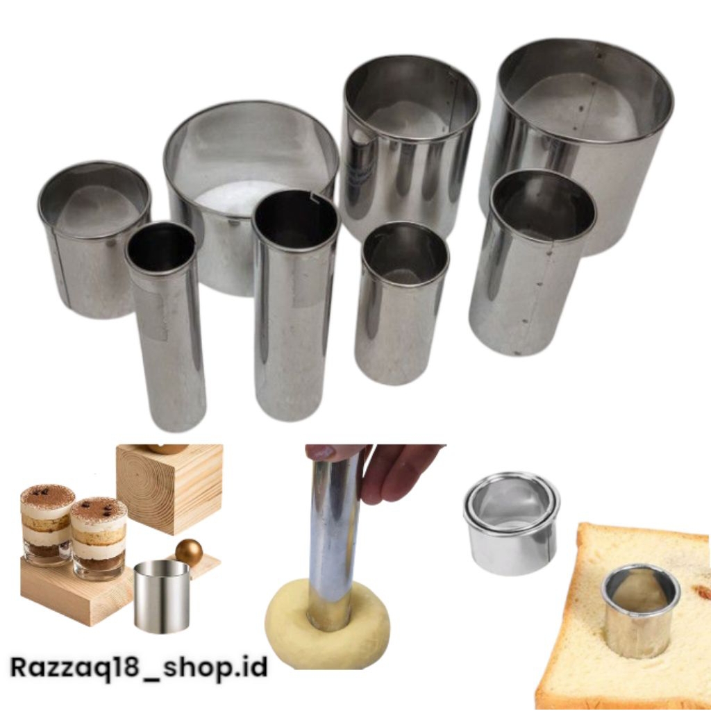 Jual Cookie Cutter bulat 5x2,5 4,5x3 4x3 3x3 3,5x3/cetakan kue /cetakan ...