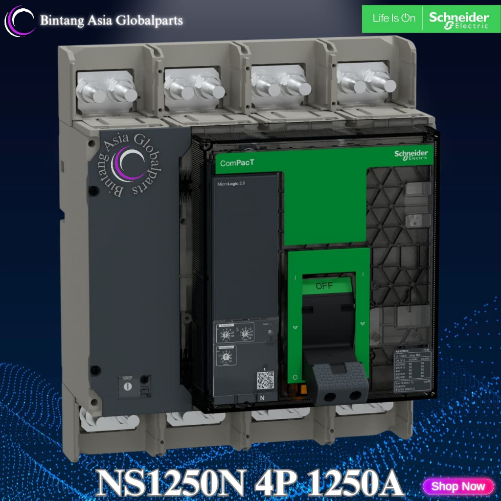 Jual MCCB 4p 1250a Schneider NS1250N Manual Original / MCCB 4 Phase ...