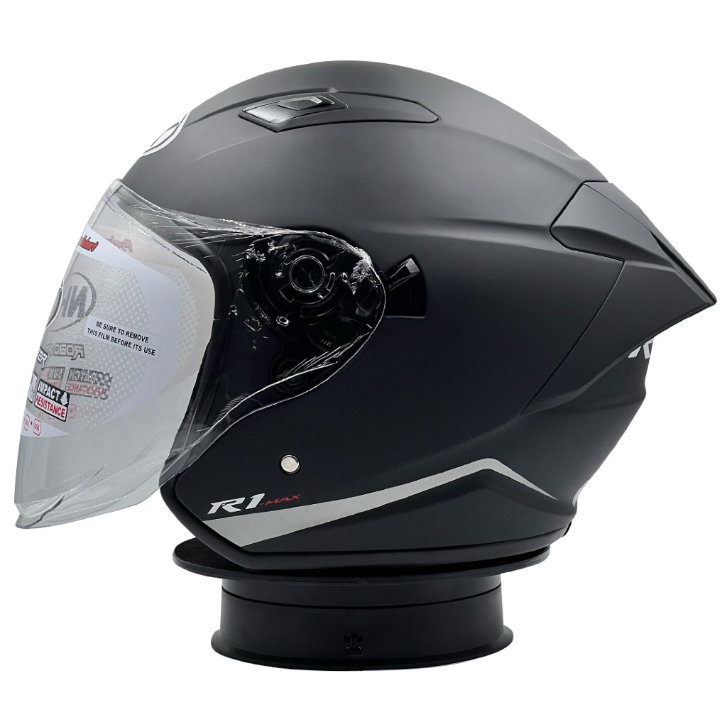 Jual Helm Half Face Double Visor NHK R1 Max SE Solid Black Doff ...
