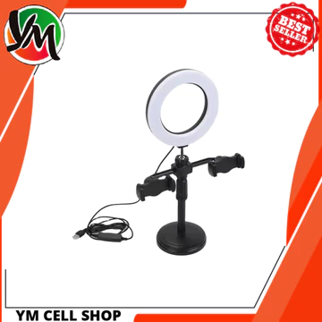 1 Set TRIPOD 28CM RINGLIGHT 2 HOLDER Paket Komplit Tripod Ringlight Lampu Live Tik Tok Lampu