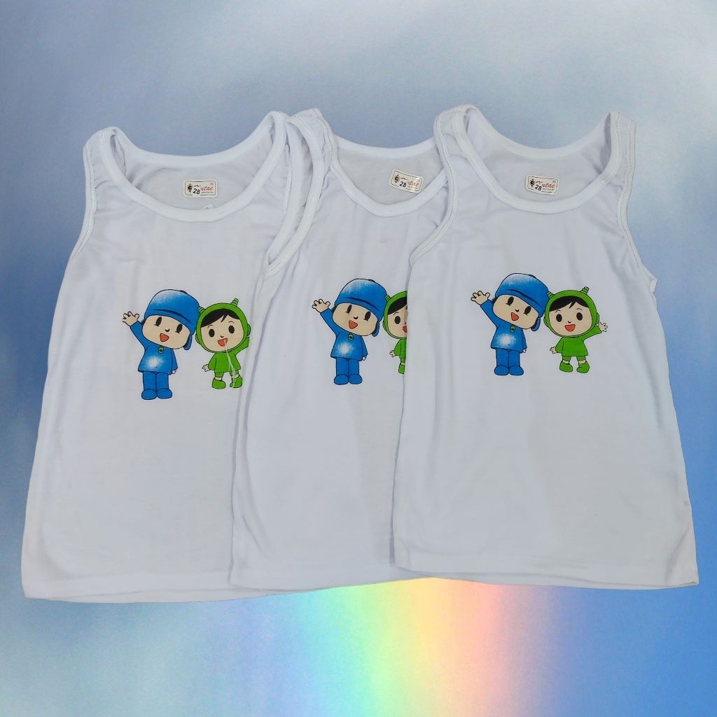 Jual 3 pcs Singlet Batita Karakter Gambar Print Subliman | Shopee Indonesia