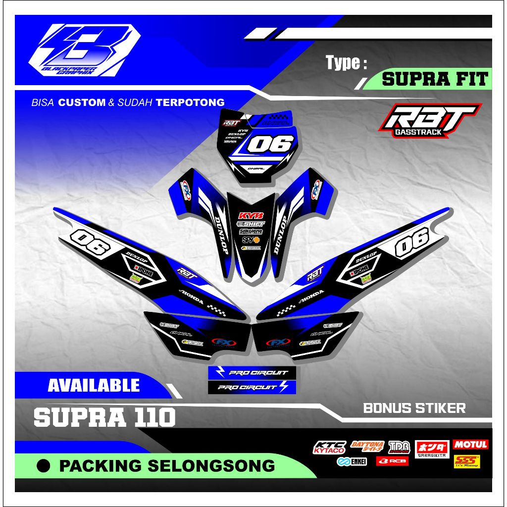Jual Striping Rbt Motor SUPRA Fit 110 Motor Rbt Bebek Modif Supermoto ...