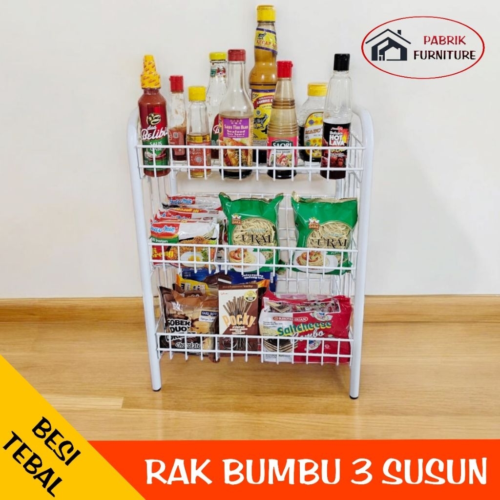 Jual Rak chiki mbs 3 susun Rak Display Roti Rak Bumbu 3 Susun Besi ...