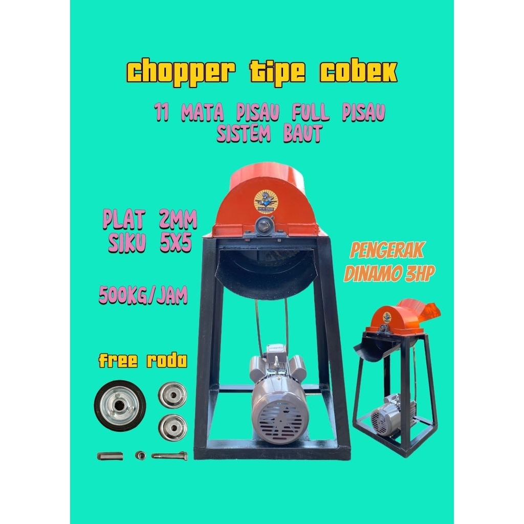 Jual mesin chopper rumput cobek 11 mata pisau fullset | Shopee Indonesia