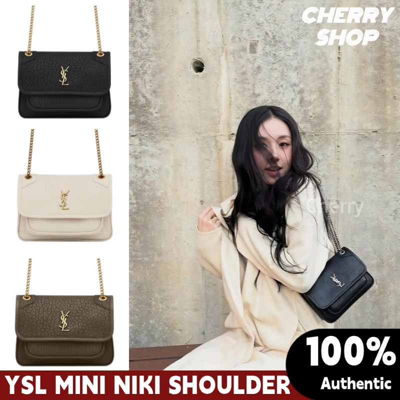Ysl Bag Fashion Jual (with Box) New YSL Chain Shoulder Bag Leather Women's