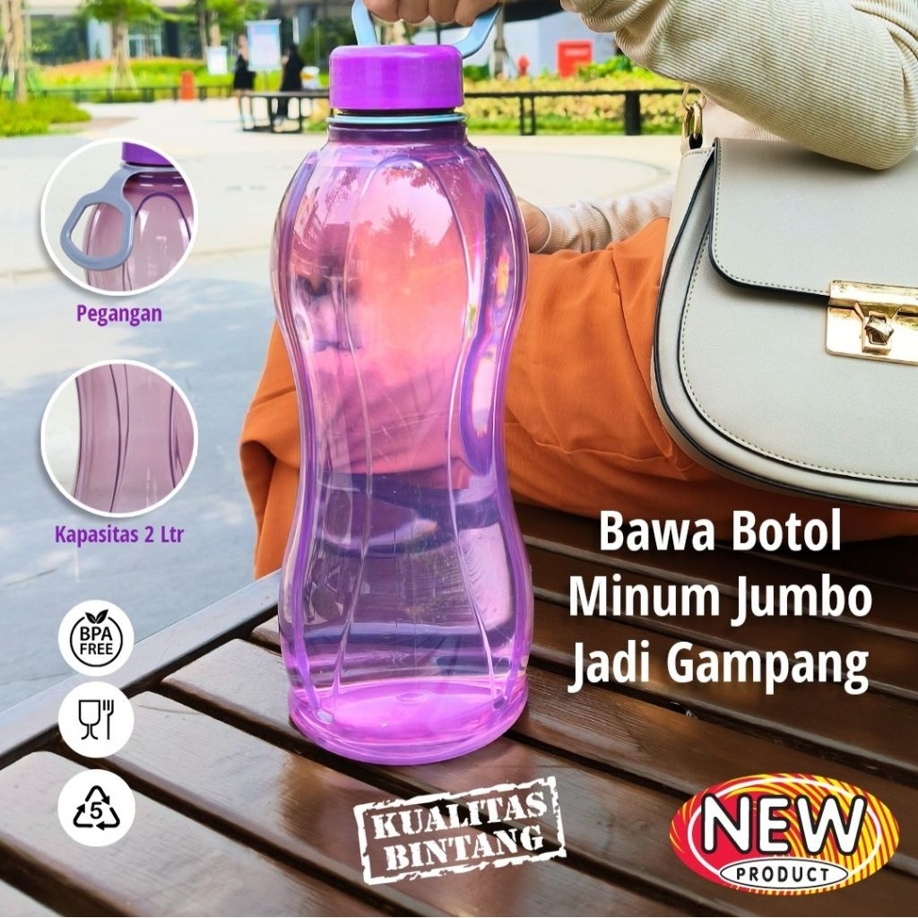 Jual Botol LION STAR HYDRO BOTTLE 2000ML +Handle Botol Minum Plastik ...