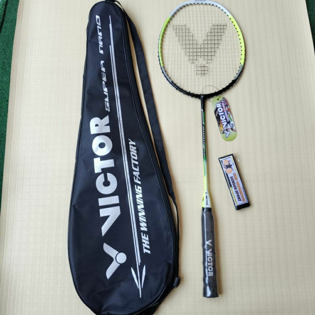 Jual raket bulutangkis victor siap pakai 21-24 lbs isi 1 raket 1 tas ...