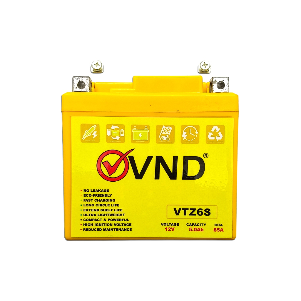 VND Aki Gel Big Volume VTZ6S 5.0Ah Garansi 6 Bulan - New Beat/ New Scoopy/ Vario 125/ PCX 160/ Sonic 150R/ Satria Fu