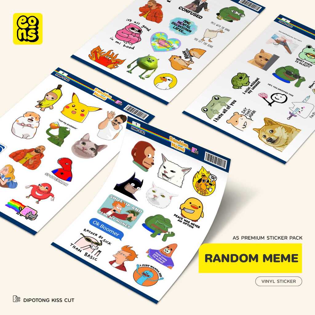 Jual Stiker Pack RANDOM MEME Waterproof Aesthetic- untuk Laptop, Motor ...