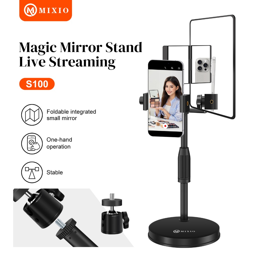 Jual Mixio S100 Magic Mirror Stand Live Streaming / Kaca Berdiri ...