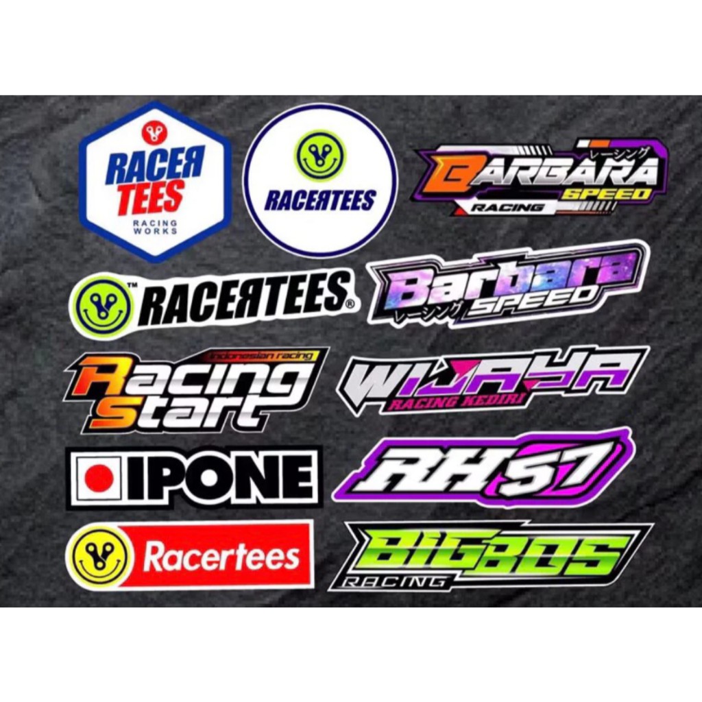 Jual stiker pack paket stiker pack brand racing racertes , barbara ...
