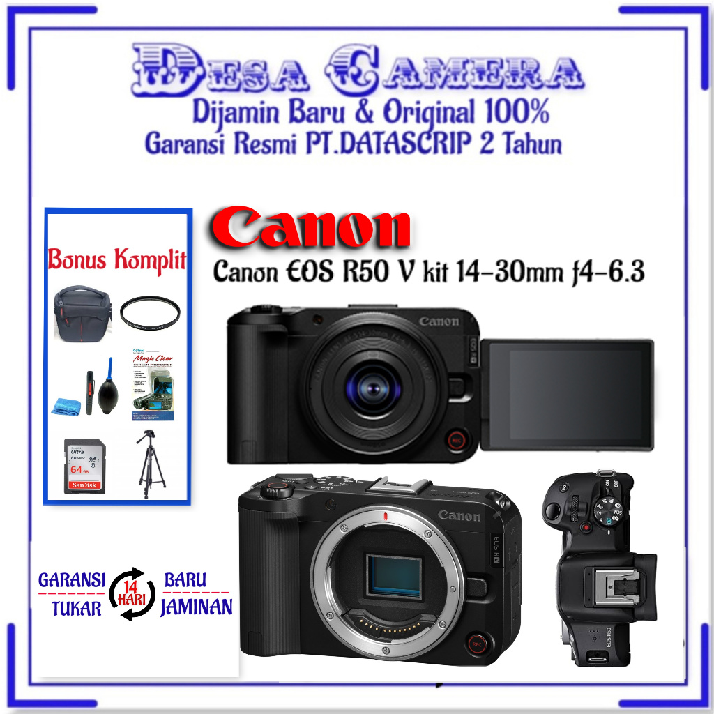 Jual Canon EOS R50 V kit 14-30mm f4-6.3 & Canon EOS R50 V Body Only ...