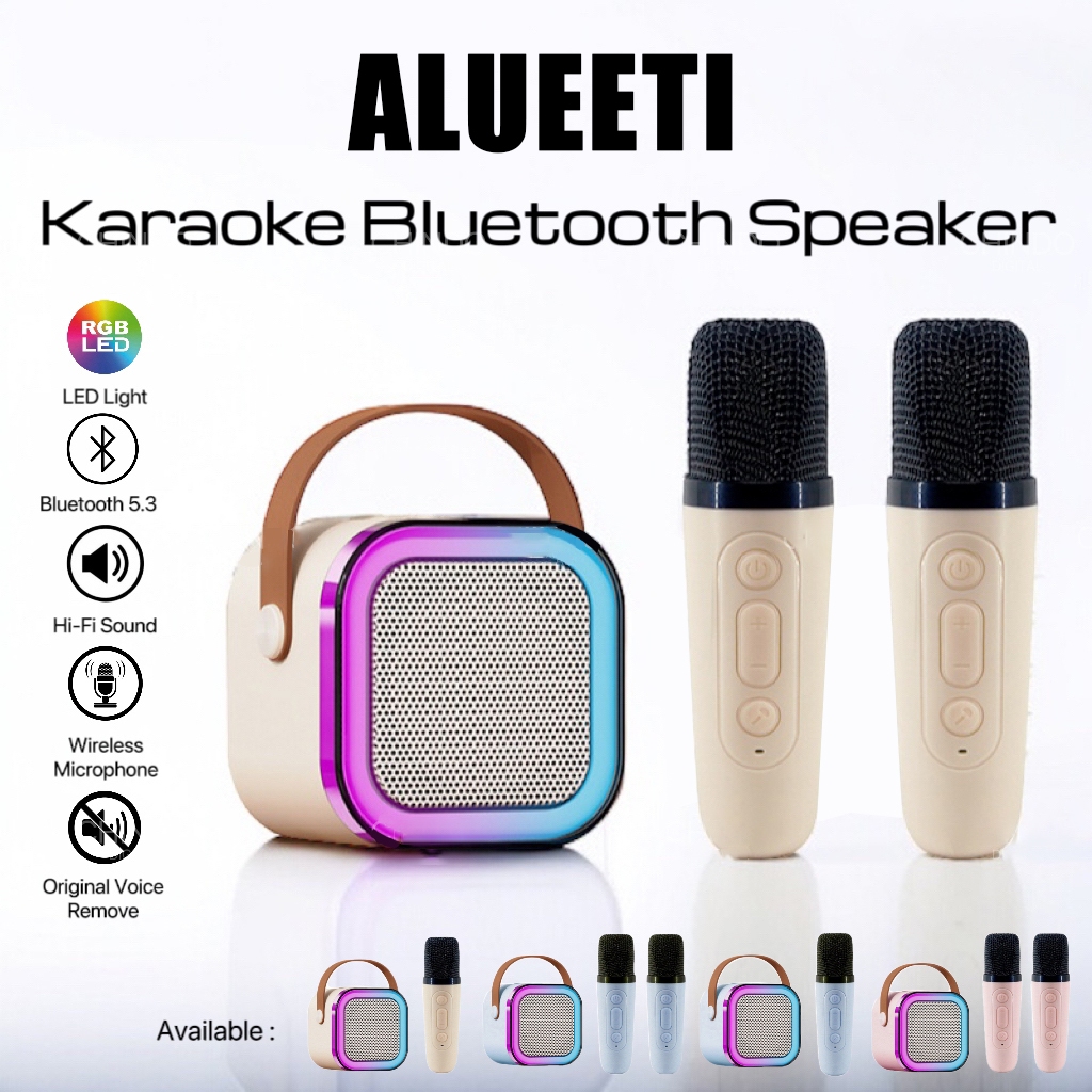 Jual [COD] Speaker Mini Bluetooth 2 mic 1 Karaoke Lucu Portabel ...