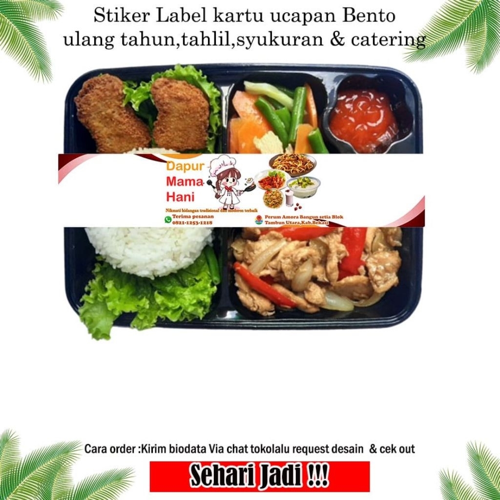 Jual Label Stiker Makanan bento isi 20-50 pcs +desain foto Ukuran 30*5 ...