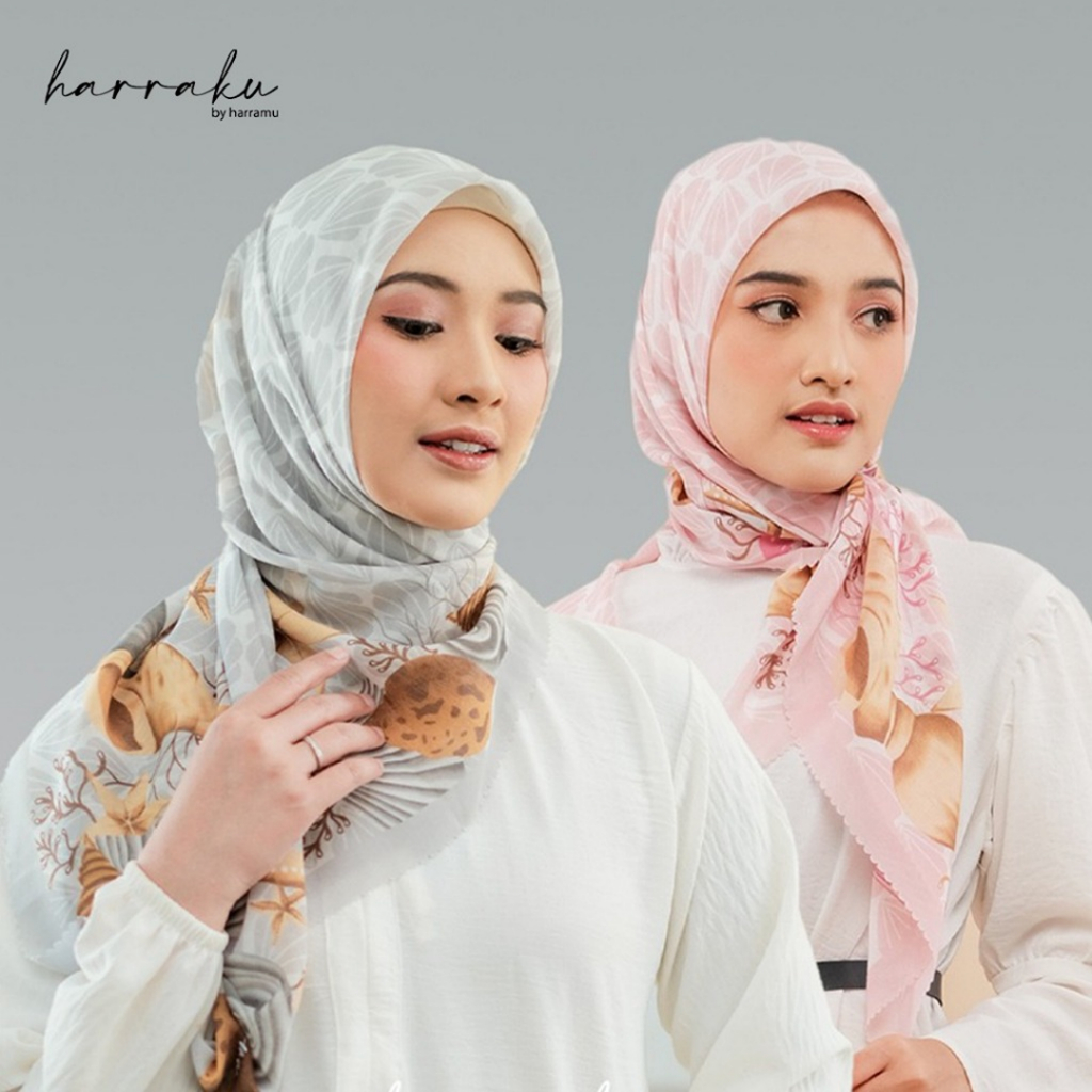 Jual HARRAKU Hijab Voal Printing Segiempat Motif Sadafa | Shopee Indonesia
